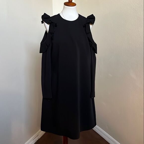 Ted Baker Siiara Black Cut Out Ruffled Mini Dress - Ted Size 3 / US 8‎ NWOT - Picture 3 of 16